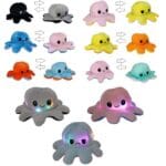 Emotie octopus, een omkeerbaar knuffel lampje