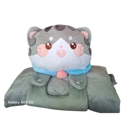 Grijze kat knuffel deken